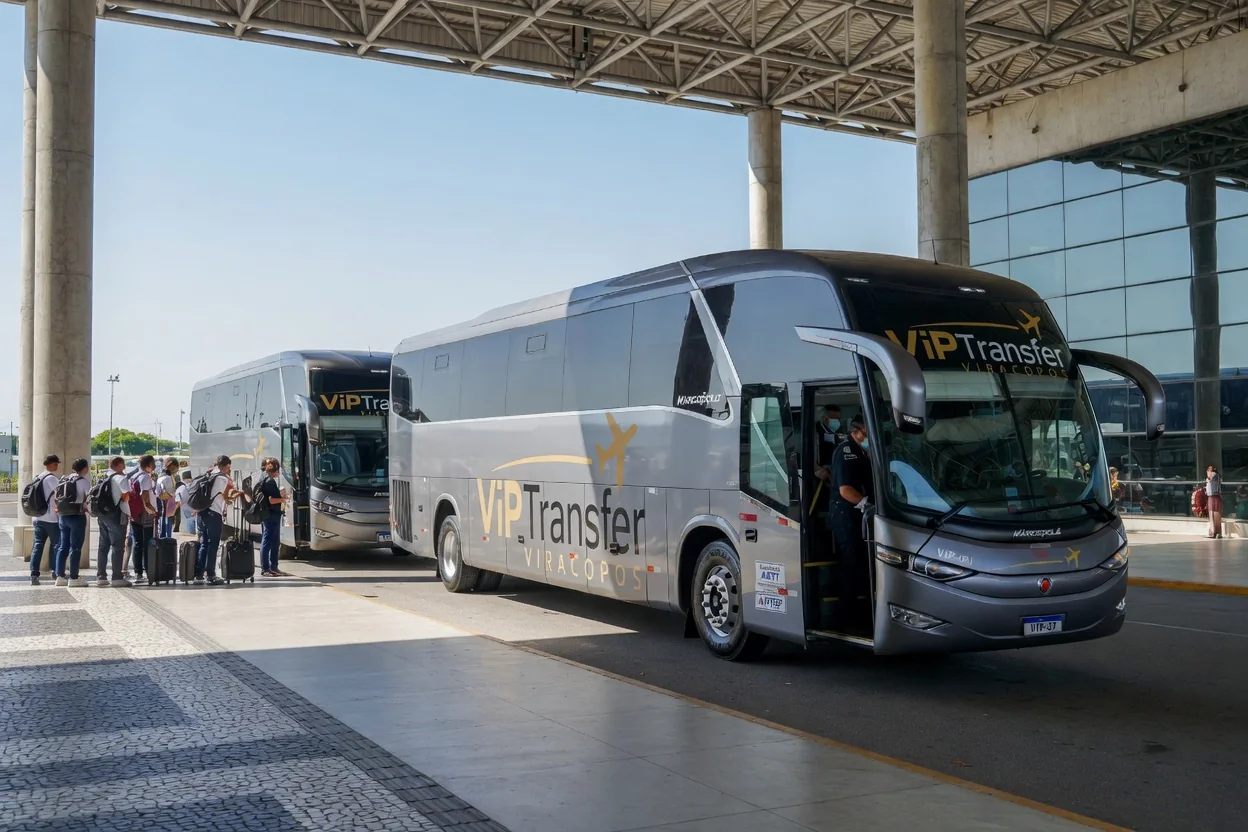 Ônibus executivo VIP Transfer Viracopos para traslado de passageiros