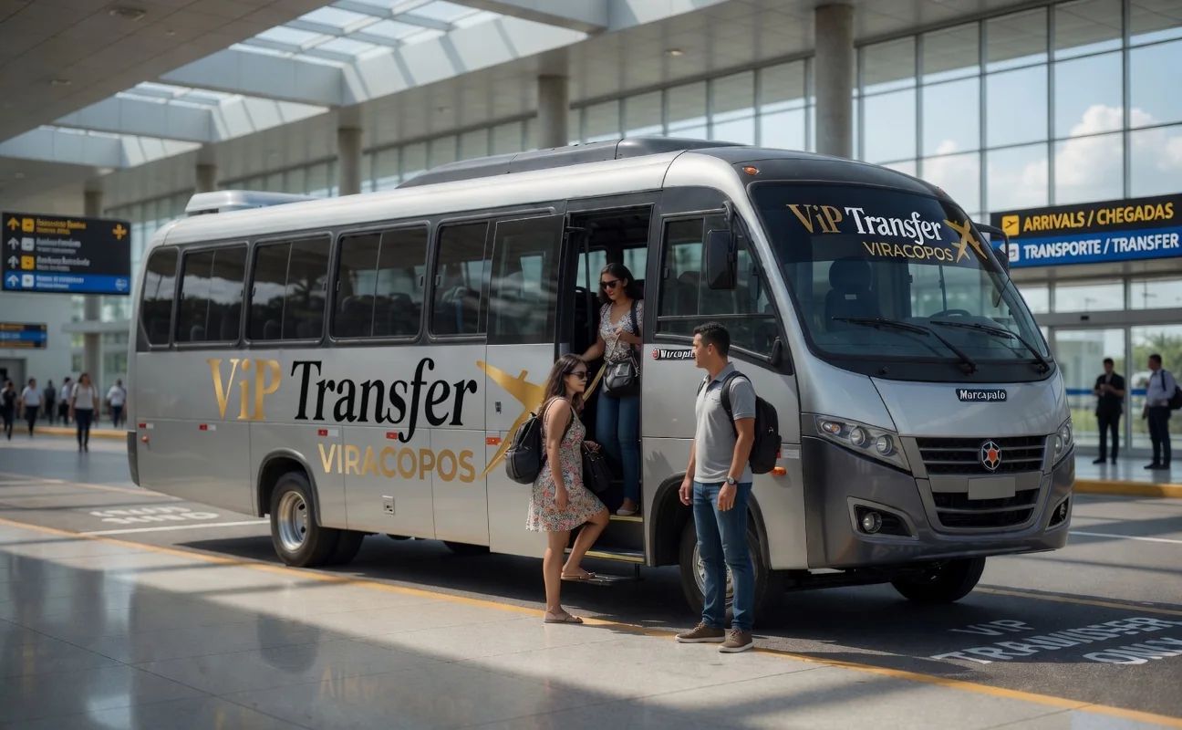 Micro-ônibus executivo para transfer de grupos no Aeroporto de Campinas